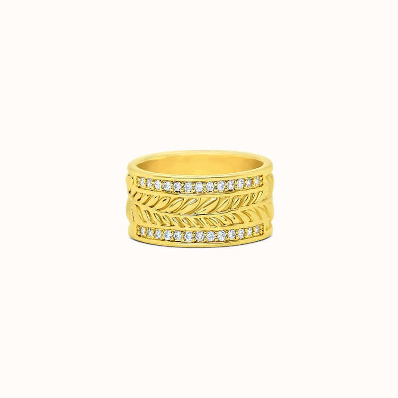 10mm Maile Heirloom CZ Half-Back Personalized Ring