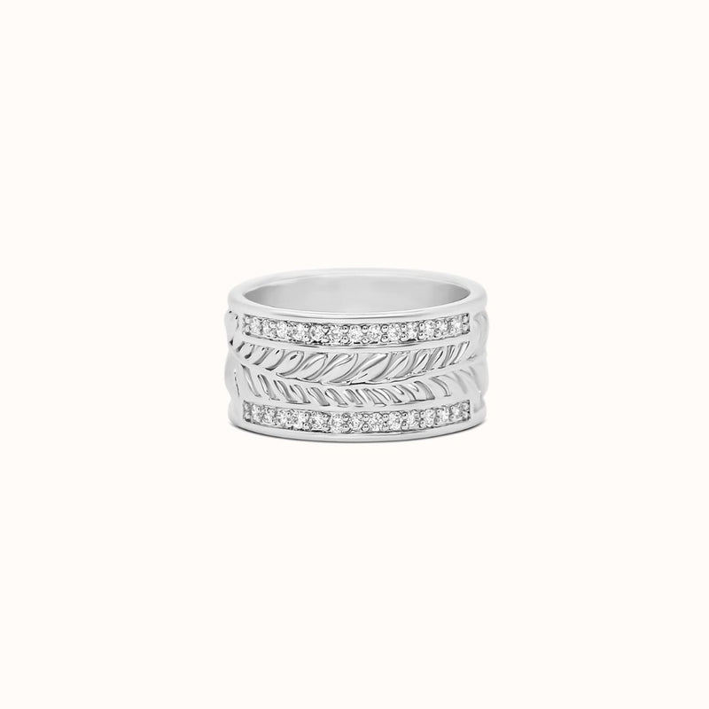 10mm Maile Heirloom CZ Half-Back Personalized Ring