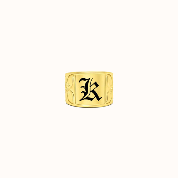 15mm Hali'a Heirloom Tapered Initial Ring