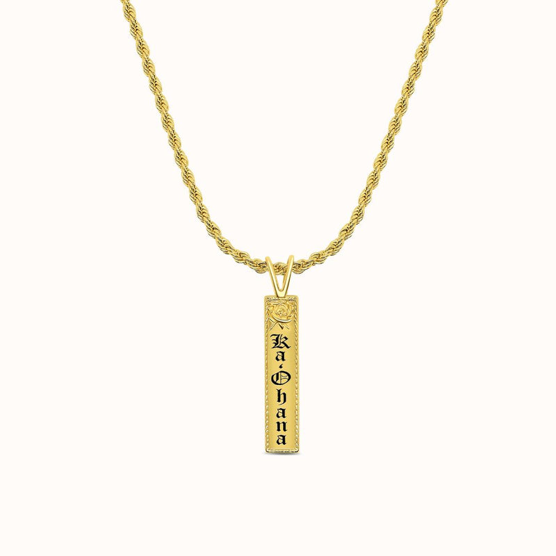 8mm Lokelani Heirloom Vertical Plate Necklace