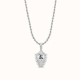 Ali'i Scroll Heirloom Paddle Initial Necklace