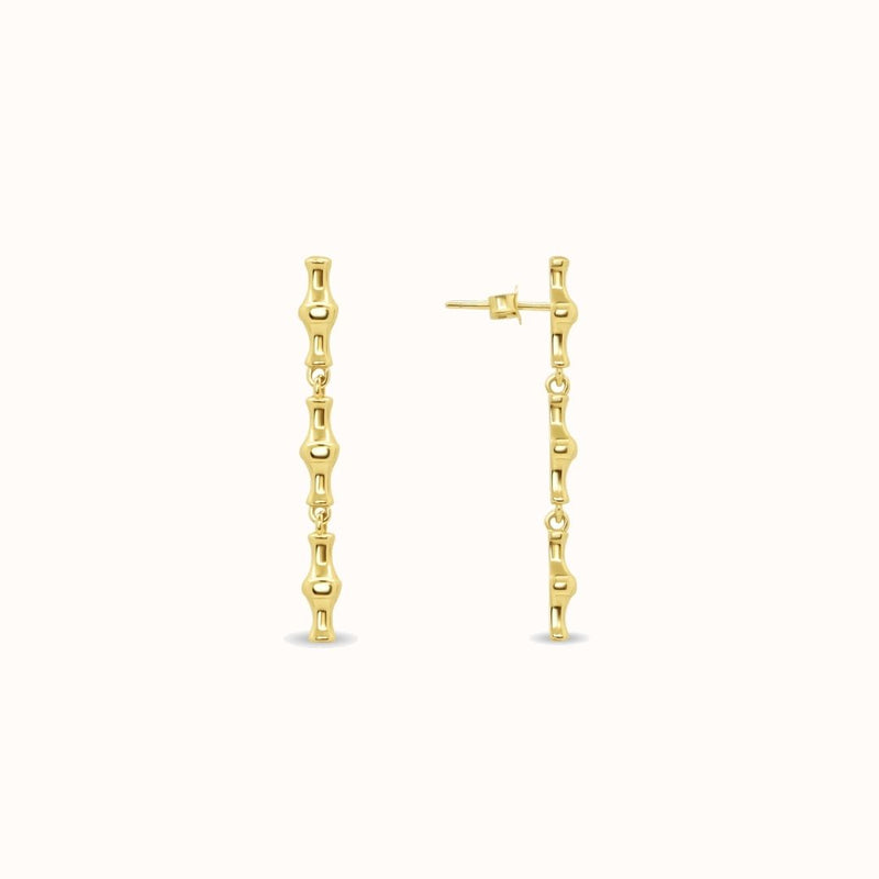 Triple Bamboo Vertical Dangle Stud