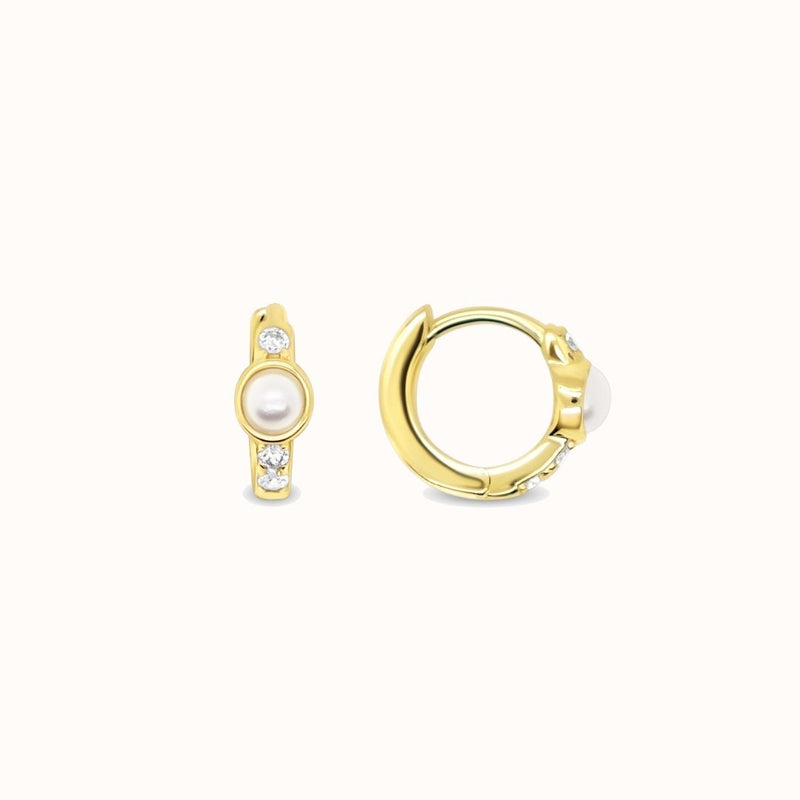 Mini Pearl CZ Hoop XS