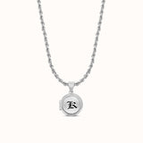 Maile Border Round Initial Locket